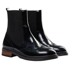 Mos Mosh Liga Brogue Leather Black Boots